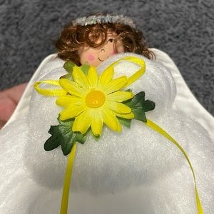Handmade yellow flower hanging angel decoration